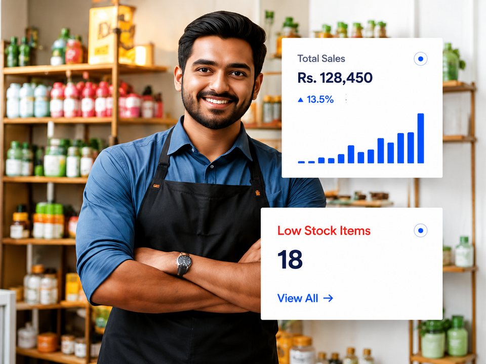 A shopkeeper using onlinePOS