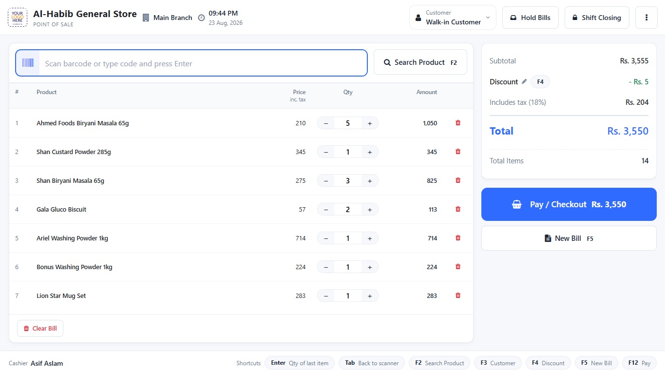 Billing that keeps up with the counter in onlinePOS