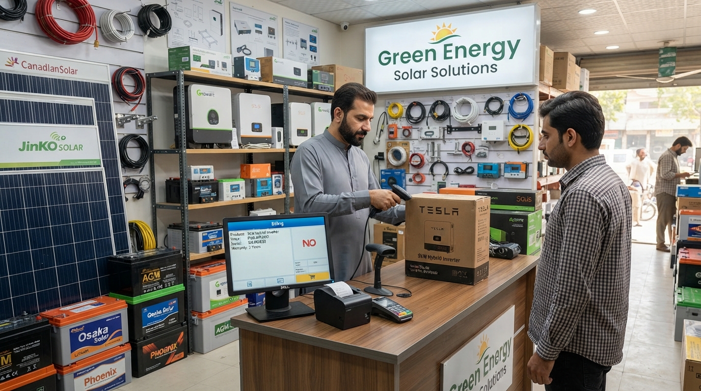 Solar Panels and Battery Shop using onlinePOS